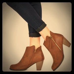 Justfab tan suede booties